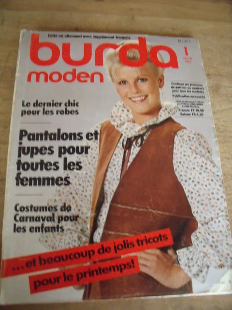 Magazine Burda Moden Le Carnaval - Janvier 1982 - Dernier Chic Pour Les Robes - Occasion Collection