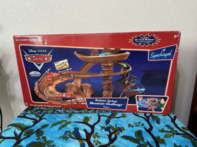 Disney Pixar Cars RADIATOR SPRINGS MOUNTAIN CHALLENGE PLAYSET SUPERCHARGED ~RARE