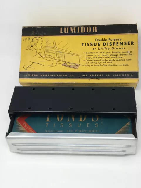 NOS Lumidor Tissue Dispenser Dashboard - Vintage Kleenex Under Dash Accessory