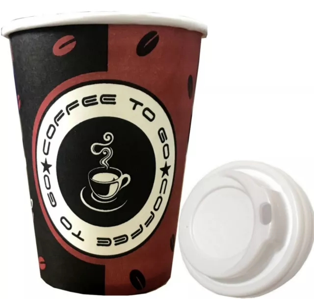 ∅ 90mm 300ml Kaffeebecher Pappbecher 0,3l Einweg Coffee to Go Becher Cup/ Deckel