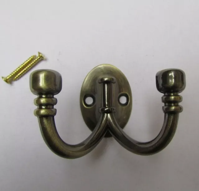 PACK OF 5 DOUBLE BALL END old retro style wardrobe hanging hook hanger peg