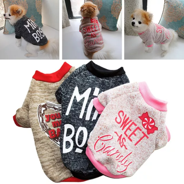 Animali Cane Cappotto Caldo Pile Giacca Maglione Inverno Gatto Cucciolo Abiti A