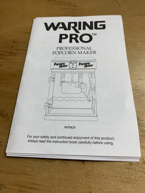Professional Popcorn Maker Waring PRO Manual Only