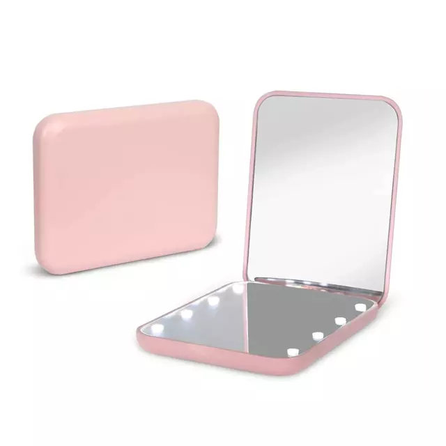 Pocket Mirror, 1X/3X Magnification LED Compact Travel Makeup Mirror with Light f