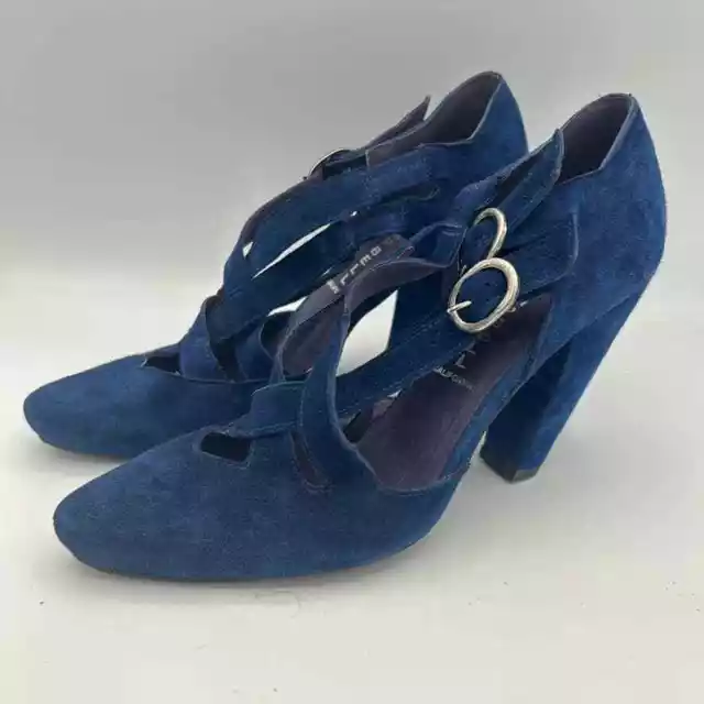 Jeffrey Campbell 37 US Size 6.5 Pointed Toe Pumps 4" Suede Heels Blue