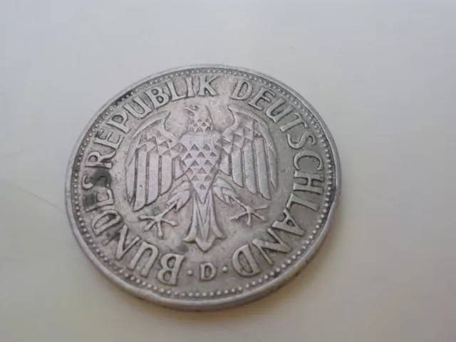 1 Deutsche Mark DM Münze 1950 Prägestempel Prägestätte D Deutschland Bundesadler