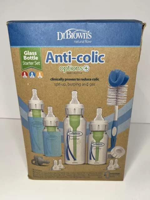 Dr. Browns Natural Flow Anti Colic Options+ Narrow Glass Baby Bottle Starter Set 2