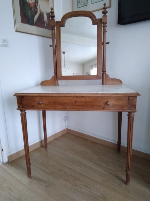 ANCIENNE PETITE COIFFEUSE en BOIS Avec Accidents Restauration