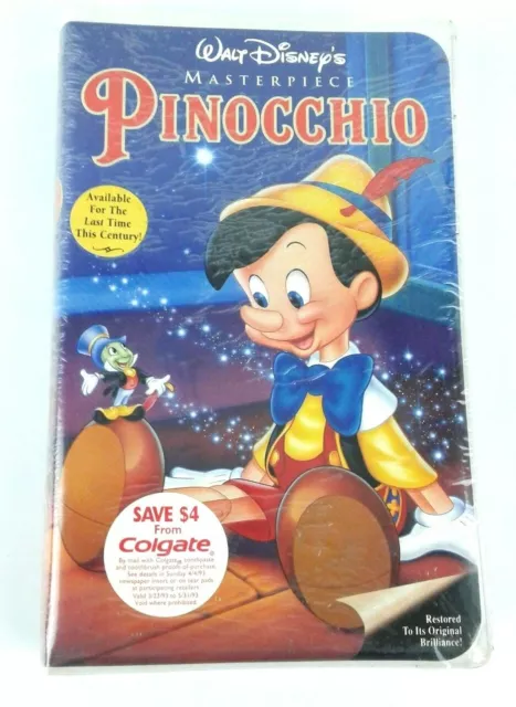 Walt Disney's Pinocchio Masterpiece VHS 239 Factory Sealed