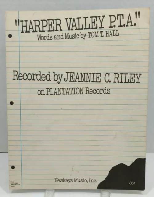 HARPER VALLEY PTA Sheet Music Jeannie C Riley Piano Vocals Guitar 60s ...