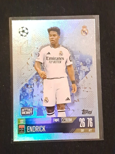 TOPPS MATCH ATTAX Ucl 2024-25 Endrick #132 Rookie Foil Real Madrid EUR ...