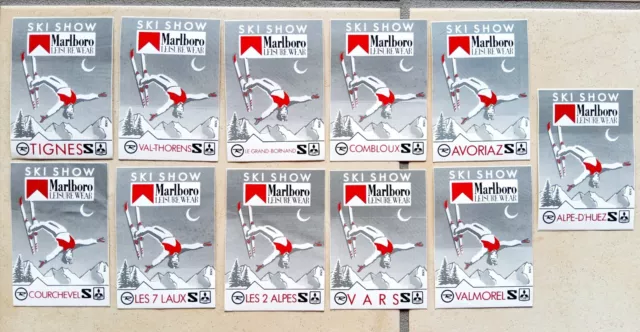 Lot 11 Autocollant ancien MARLBORO SKI SHOW  sticker Salomon Rossignol vintage