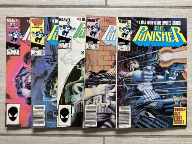 Punisher 1 - 5 (Marvel 1986 Limited Series) Lot