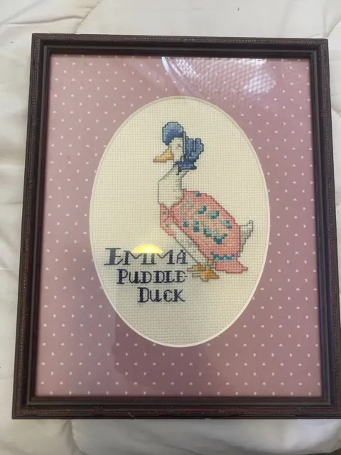 Jemima Puddle Duck Completed Framed Cross Stitch