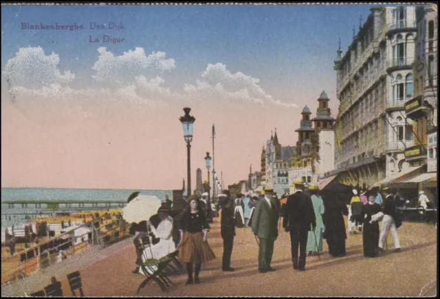 Belgien AK Blankenberge - Deichpromenade, Den Dijk - La Digue, 27.10.1924