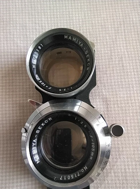 MINT ] Mamiya Sekor DS 105mm F3.5 Tlr Objectif Pour C330 S220 W/Capuche D EUR 319,55 - FR