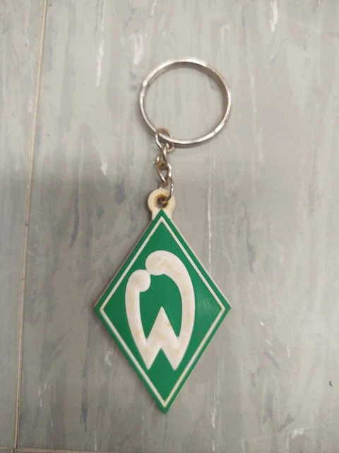 Werder Bremen Schlüsselanhänger - Weiße Kordel Mit Vereinsraute
