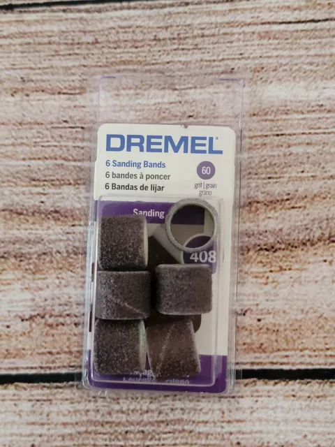 (Lote de 5) Banda de lijado Dremel 408 60 arena 1/2" para herramienta giratoria 6 quilates NUEVA/SELLADA 2