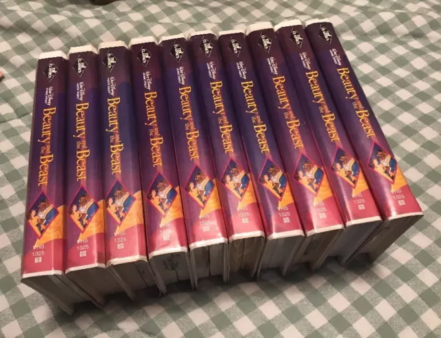 Lot of 10 BEAUTY AND THE BEAST WALT DISNEY VHS Movies Clamshell Black Diamonds
