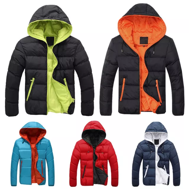 Mens Jackets Puffer Bubble Down Coat Quilted Padded Winter Warm Zip Up Outwear ∣