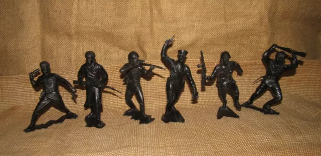 1980's Soviet USSR 5.4 inch DZI 6pcs Plastic Toy Soldiers WW2 Red Army  #3