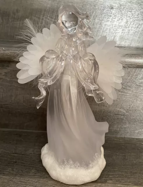 Praying Angel Figurine Holiday Ice Sculpture Fiber Optic Rare