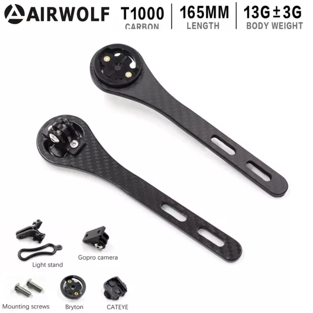 AIRWOLF Carbon GPS Computer Mount Holder Road Bike Handlebar Garmin/Bryton/GoPro