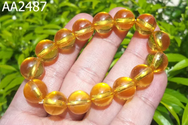 80g Bracelet Yellow Naga Eye Crystal Jewelry Bracelet Thai Buddha Amulet #2487