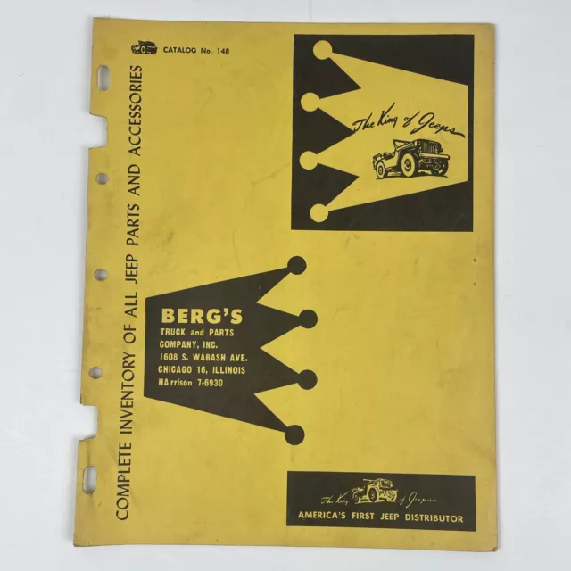 Vintage 1940s Berg’s The King Of Jeeps Parts Catalogue