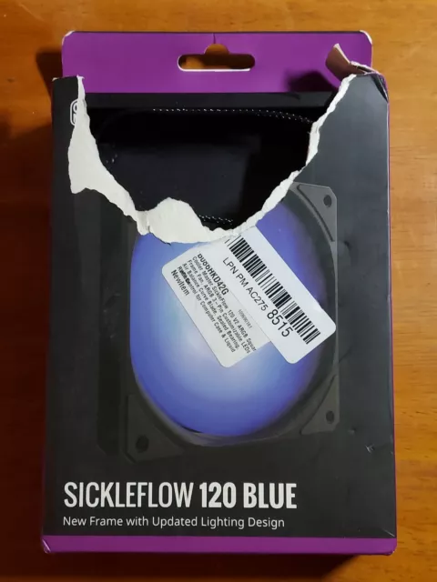 Cooler Master SickleFlow 120mm Blue Square Frame Fan RGB 4-Pin NEW