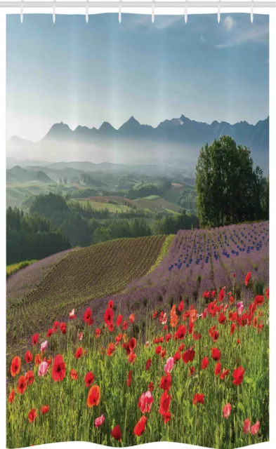 Fiore di papavero Tenda da doccia stall Lavender Farm Mattina