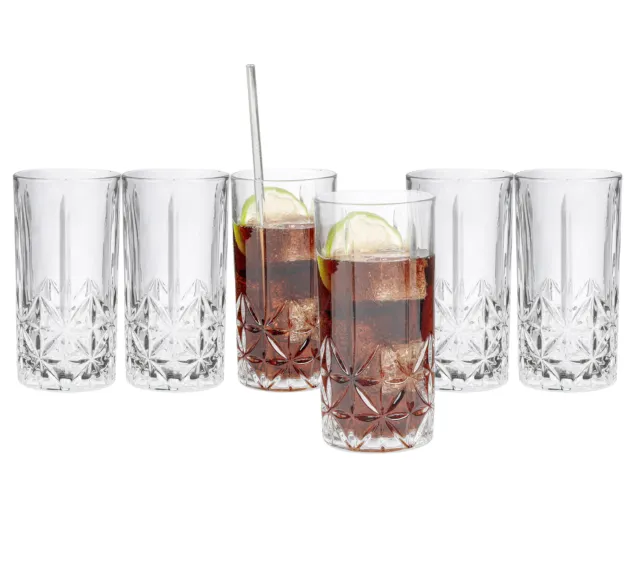 SET 6 x Longdrinkglas 375ml Glas Gläser-Set Cocktailgläser Spülmaschinenfest