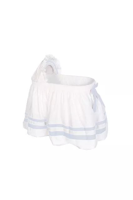 Baby Doll Bedding Modern Hotel Style II Bassinet Skirt, Blue Baby Doll Bedding Modern Hotel Style II Bassinet Skirt, Blue