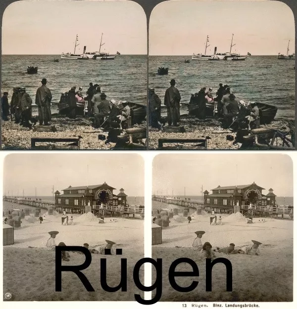 20 Stereofotos von Rügen seltene Ansichten um 1900