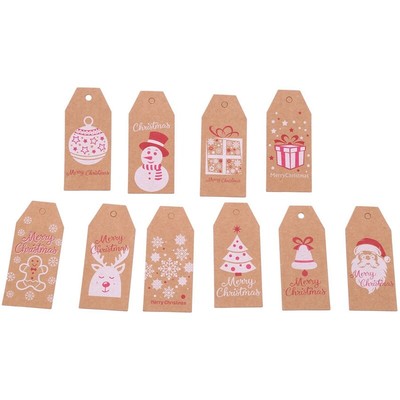 inodiref 100 Pezzi Etichette Regalo Kraft Natalizie Etichette In Carta Kraft Etichetta per Natalizio con Corda Di Cotone E Corda Di Iuta Naturale Etichette Da Appendere In Carta Natalizia 