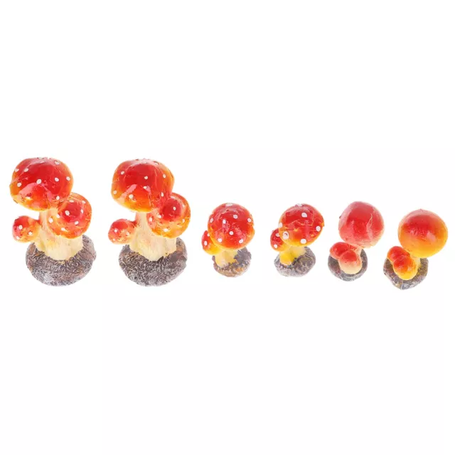 6 piezas decoración de cerámica hongo bonsái cupcake topper pastel planta en maceta