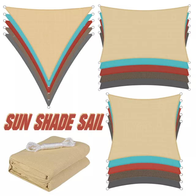 Extra Heavy Duty Shade Sail Shade Cloth Sand Grey Sun Triangle Square Rectangle