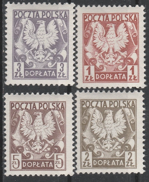 Polen  -  Portomarken  -  MiNr. 165 - 168    –Jahr 1980   -   Postfrisch  - (34m