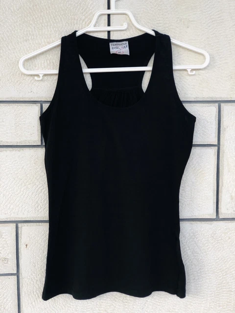 T-shirt Top Canotta Donna VINTAGE Tg S/M Maglietta Senza Maniche TERRANOVA