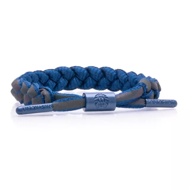 Brand New RASTACLAT Space Time 3M Reflective Blue Braided Shoelace Bracelet