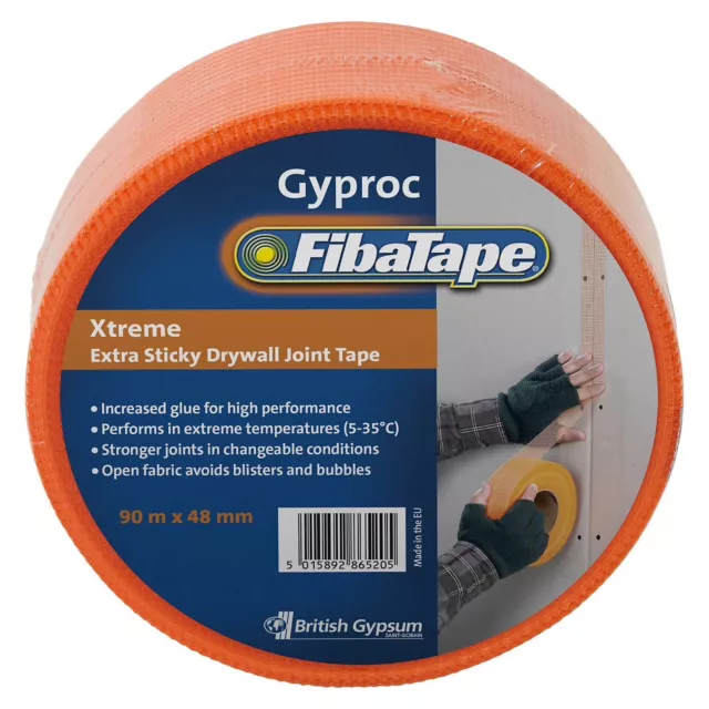 Gyproc FibaTape Xtreme Extra Sticky Plasterboard Drywall Joint Tape - 48mm x 90m