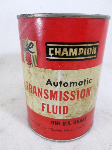 VINTAGE 1970'S CHAMPION ATF transmission fluid oil empty composite can