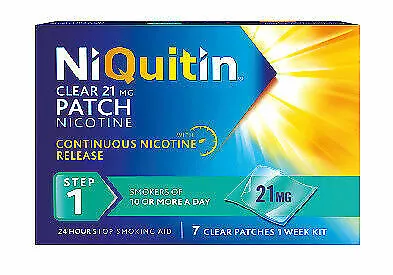 NiQuitin 21mg Clear 24 Hour 7 Patches Stop Smoking Aid