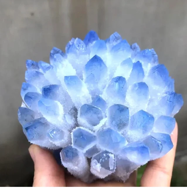 New Find Blue Phantom Quartz Crystal Cluster Mineral Specimen Healing 300g+/1pcs 7