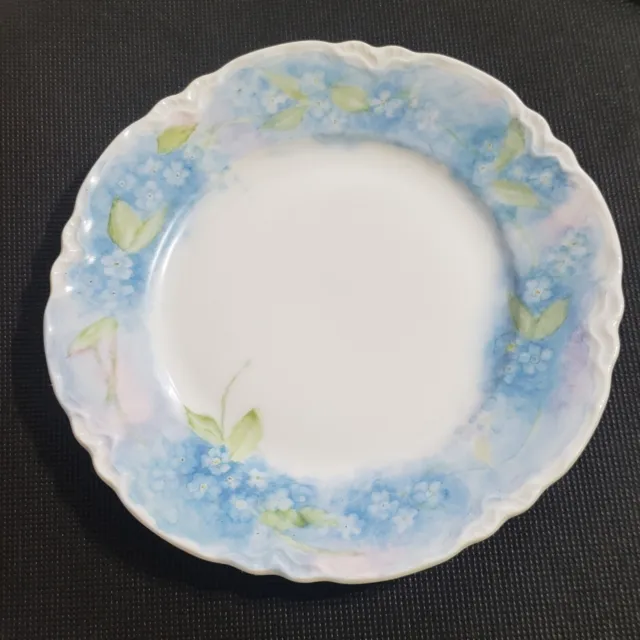 Hutschenreuther Germany Blue floral trim bread and butter plate vintage