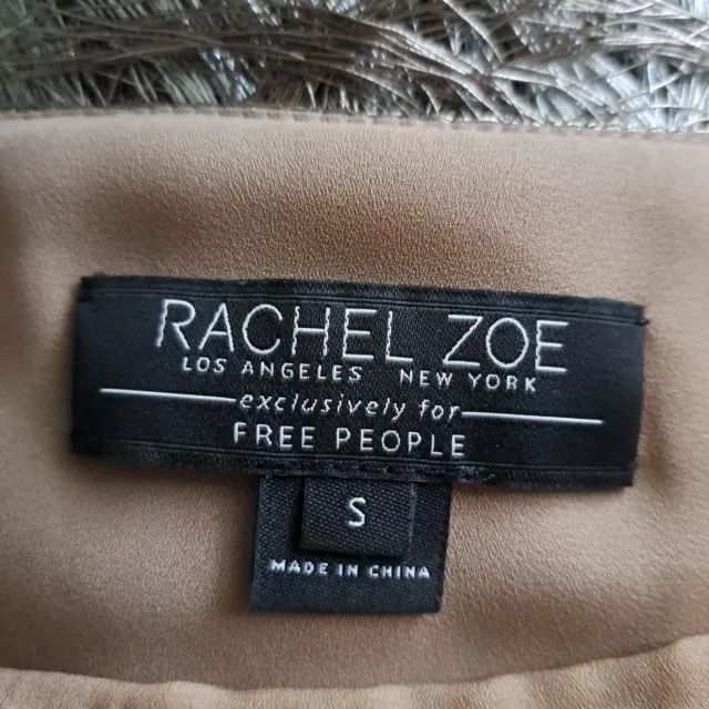 Free People Rachel Zoe Ballina Boat-Neck Metallic Fringe Sheath Cocktail Dress S 3