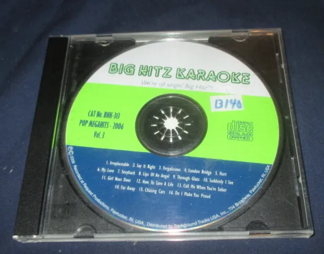 Big Hitz Karaoke (BHK-313) Pop Megahits 2006 Vol. 3 (Karaoke CD+G)