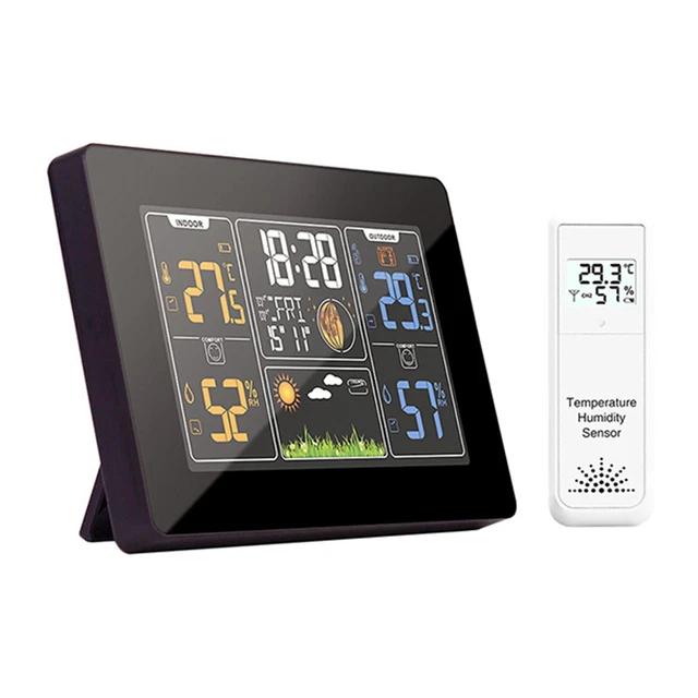 Orologio meteo 2022 sensore wireless 12/24 ore formato 433,92 MHz in tempo reale