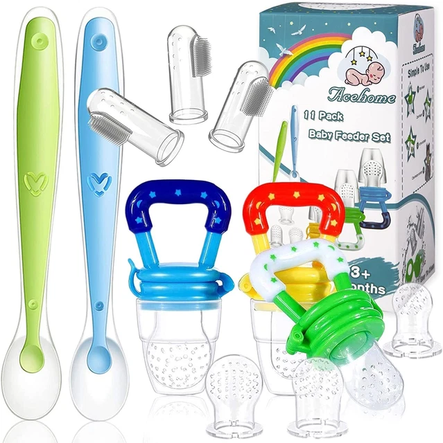 Paquete de 11 comederos para bebés, chupete de frutas alimentador fresco...