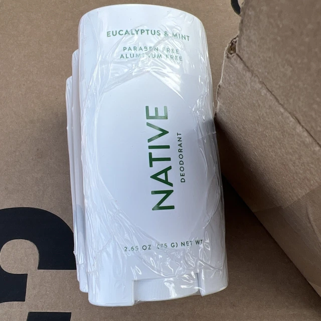 NEW Native Men's Natural DEODORANT - Eucalyptus & Mint, 2.65oz (Pack Of 3)